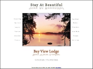 Web site www.bayviewlodgeonrushlake.com, Bay View Lodge