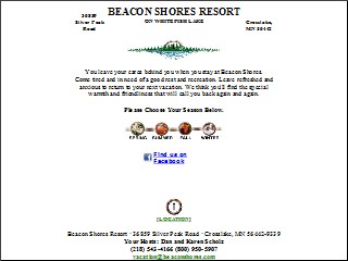Web site www.beaconshores.com, Beacon Shores Resort