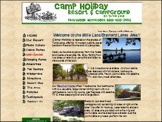 Web site www.campholiday.com, Camp Holiday